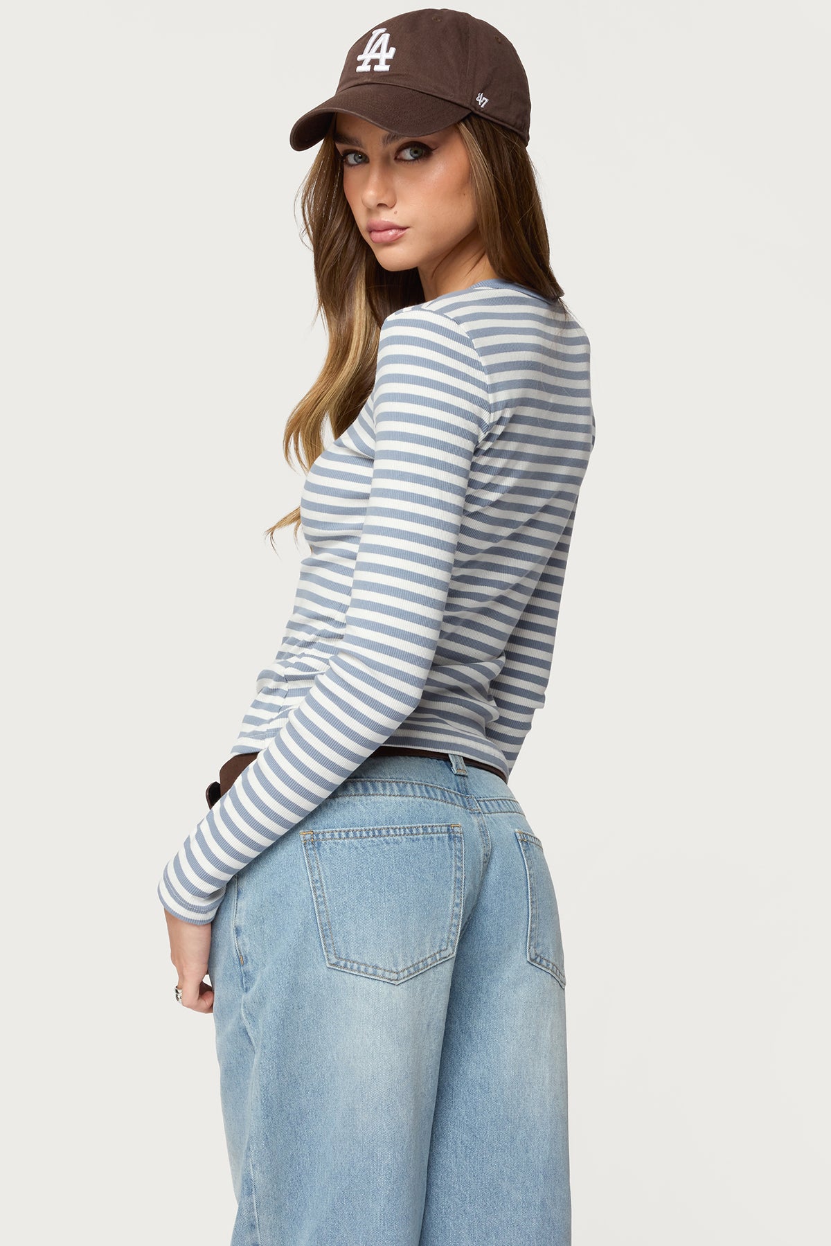 Roma Striped Henley Top