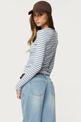 Roma Striped Henley Top