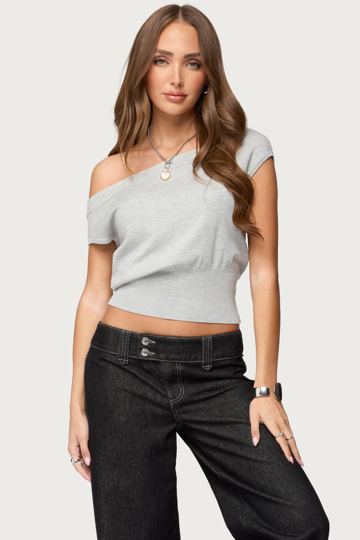 Michaela Off Shoulder Knit Top – edikted