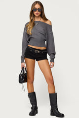 Doro Studded Off Shoulder Sweater