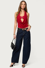 Issey Layered Bandeau Cowl Neck Top