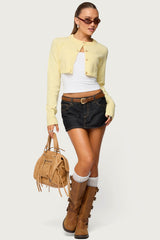 Morgynne Cropped Knit Cardigan