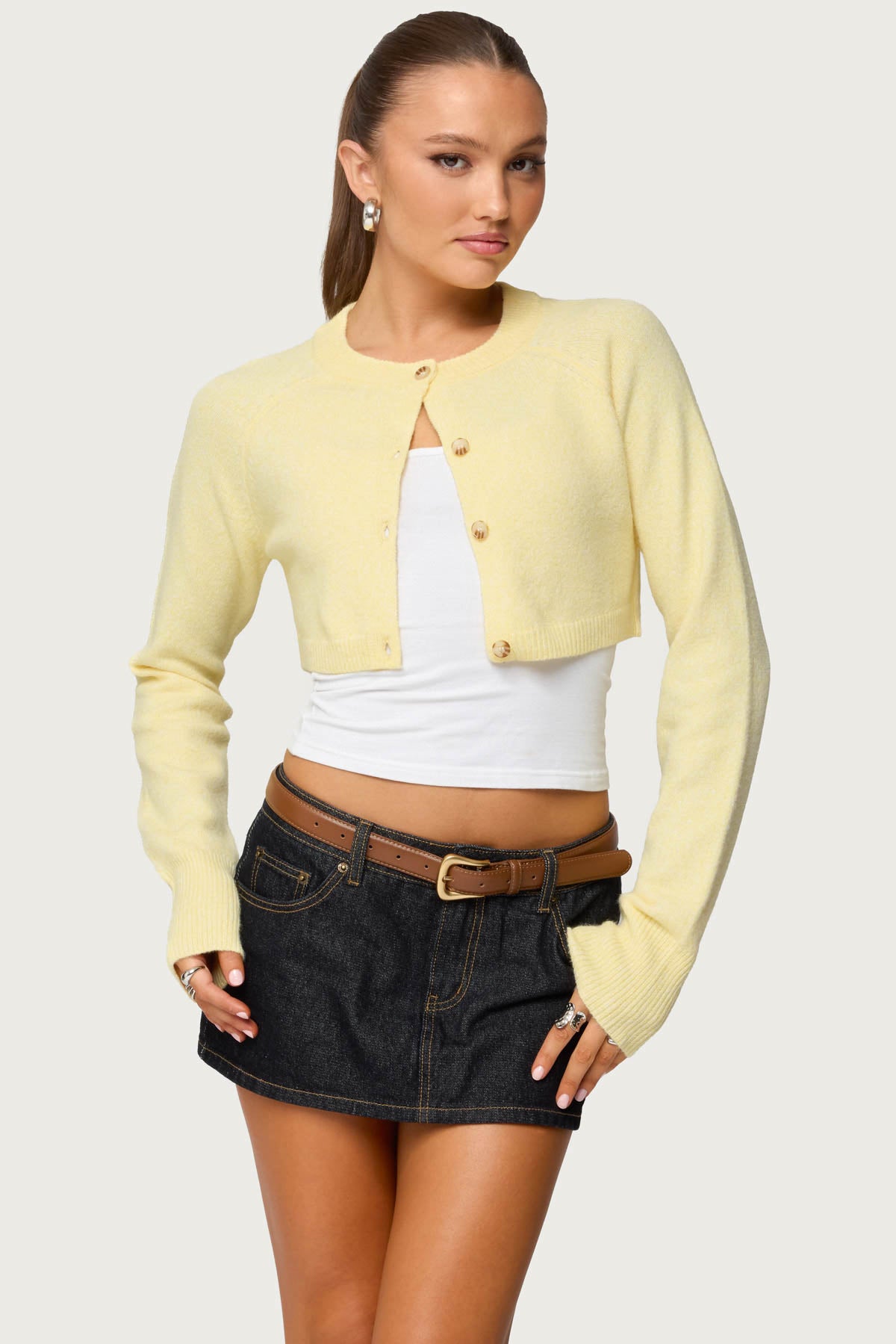Morgynne Cropped Knit Cardigan – edikted