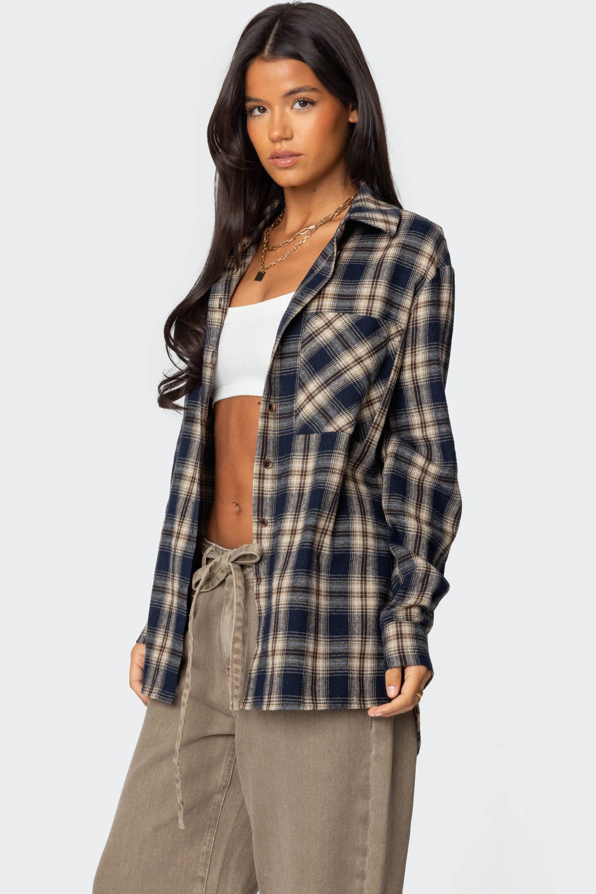 Plaid Flannel Button Up Shirt