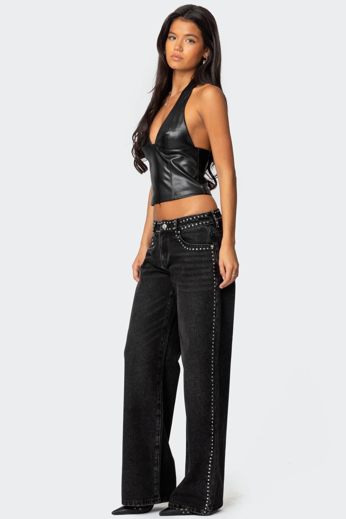 Quincy Studded Low Rise Jeans