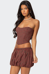 Marlene Plaid Lace Up Corset