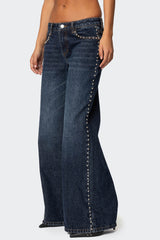 Stassie Studded Low Rise Jeans