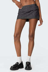 Textured Buckled Mini Skort