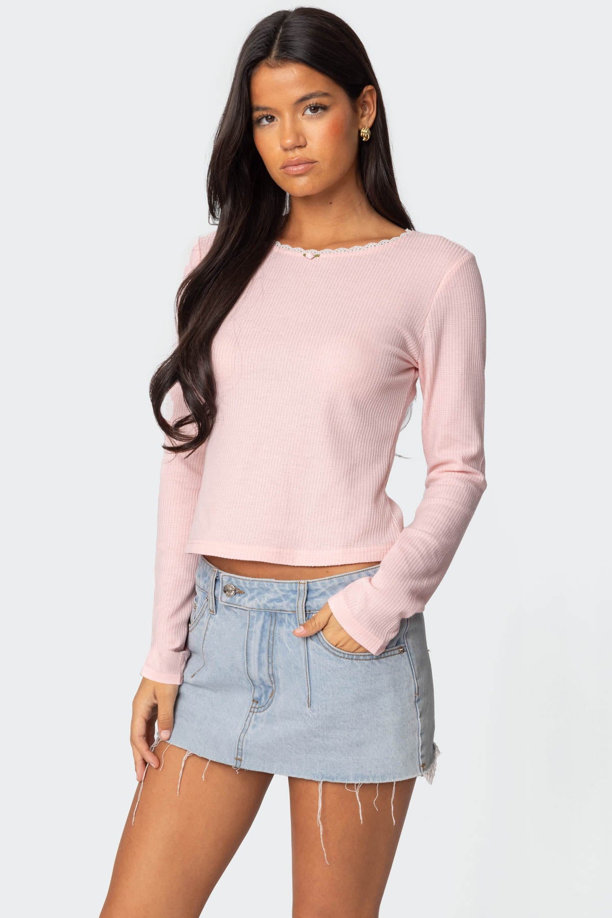 Rosemarie Lacey Waffle Top