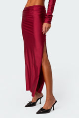 Reema Shiny Slit Maxi Skirt