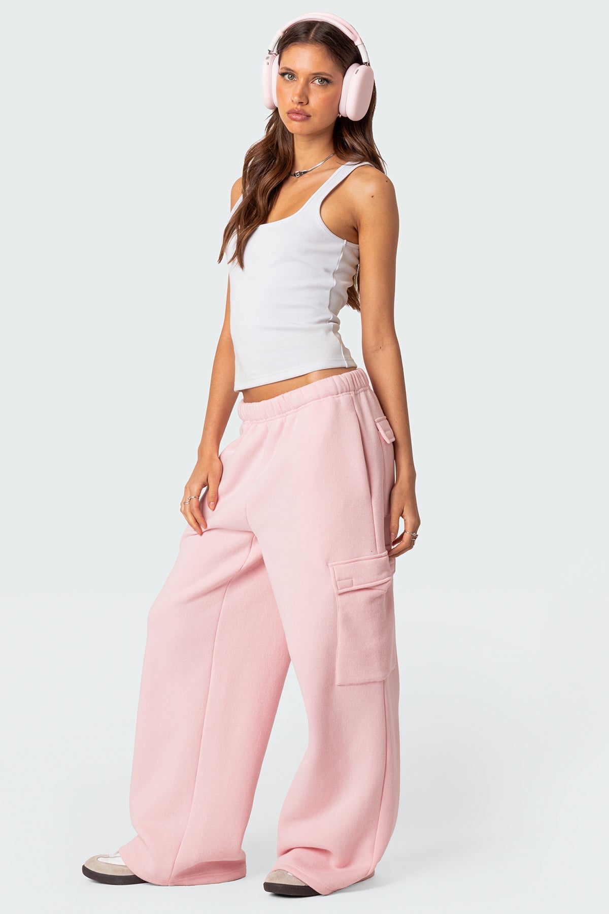 Wide Leg Cargo Sweatpants