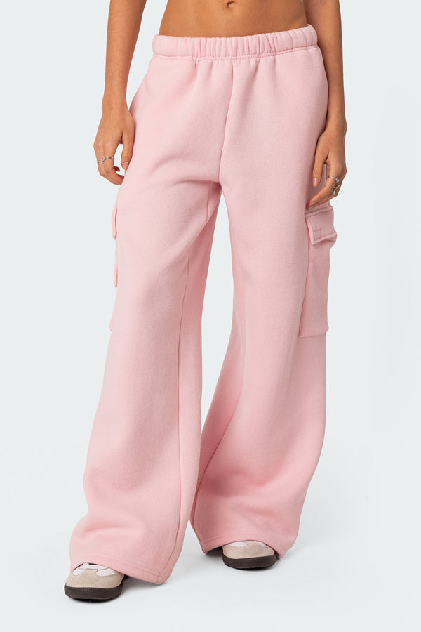 Wide Leg Cargo Sweatpants