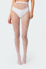 Embroidered Lacey Tights