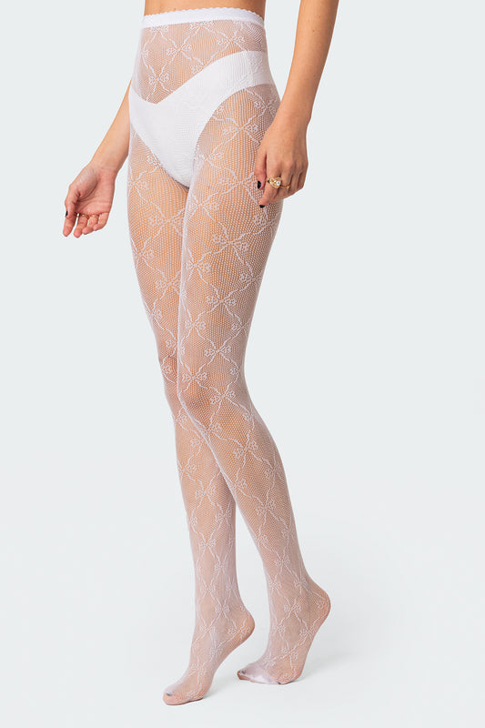 Embroidered Lacey Tights