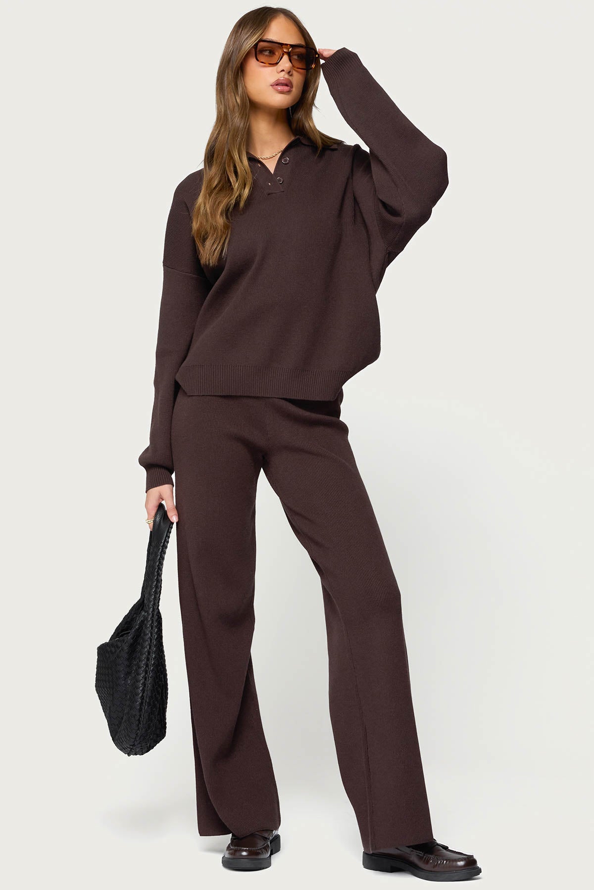 Lorie Wide Leg Knit Pants – edikted