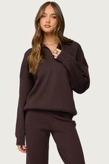 Lorie Oversized Knit Polo Sweater