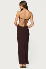 Shanna Backless Mesh Maxi Dress