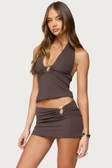 Billey Metal Ring Halter Top