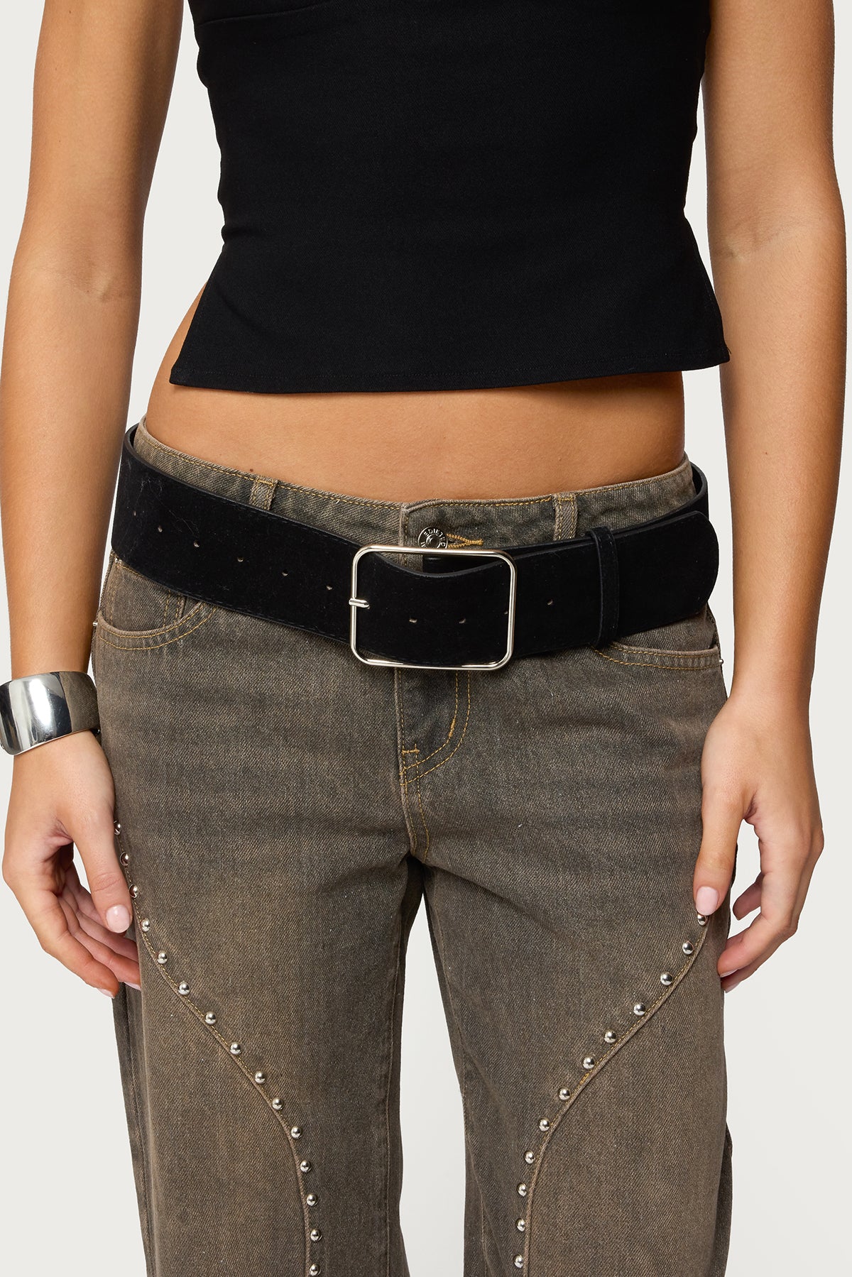 Chunky Faux Suede Belt