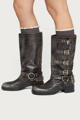 Lacey Ruffle Knee High Socks