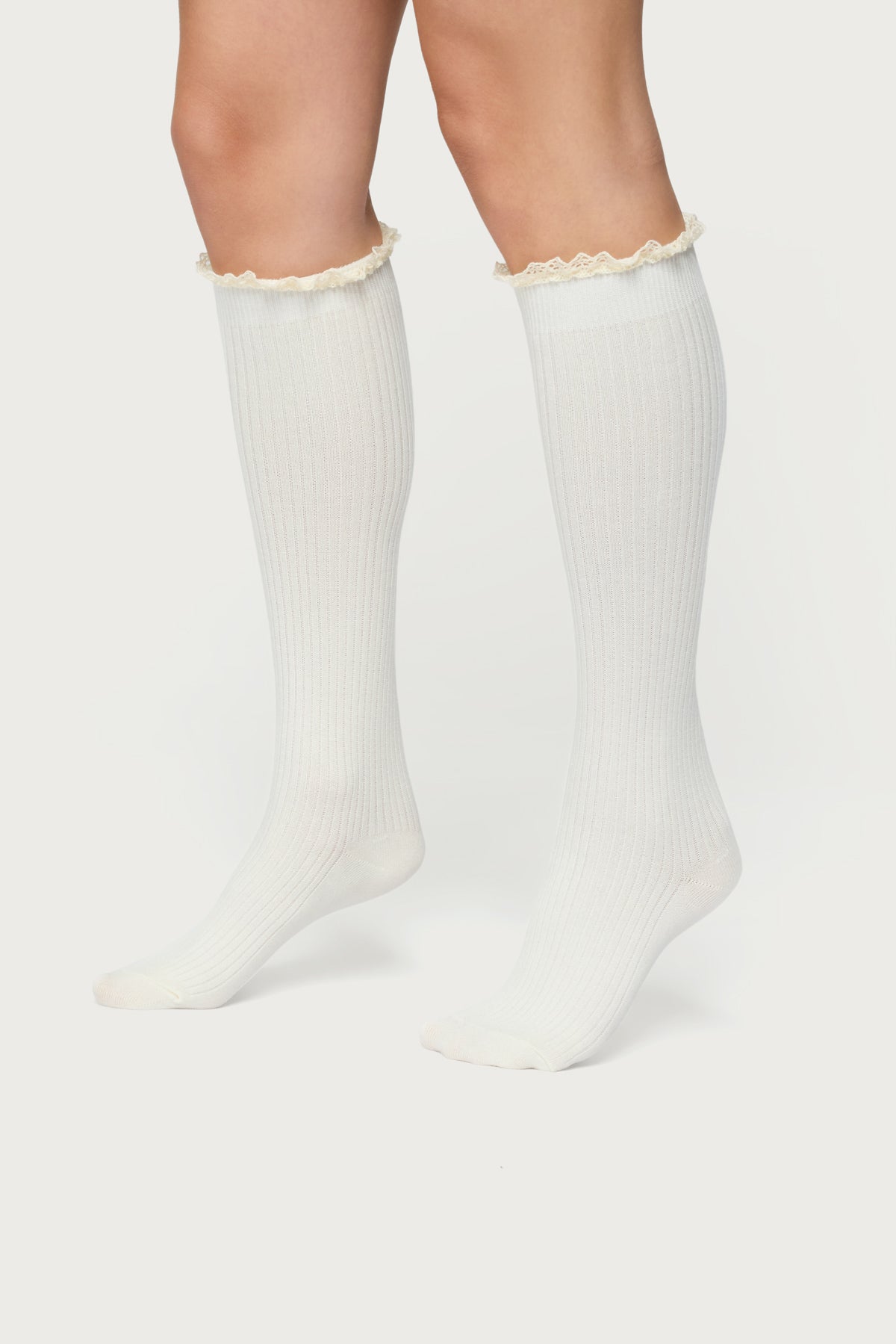 Lacey Ruffle Knee High Socks