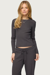Cicilia Long Sleeve Ribbed T Shirt