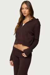 Lula Cable Knit Zip Up Hoodie
