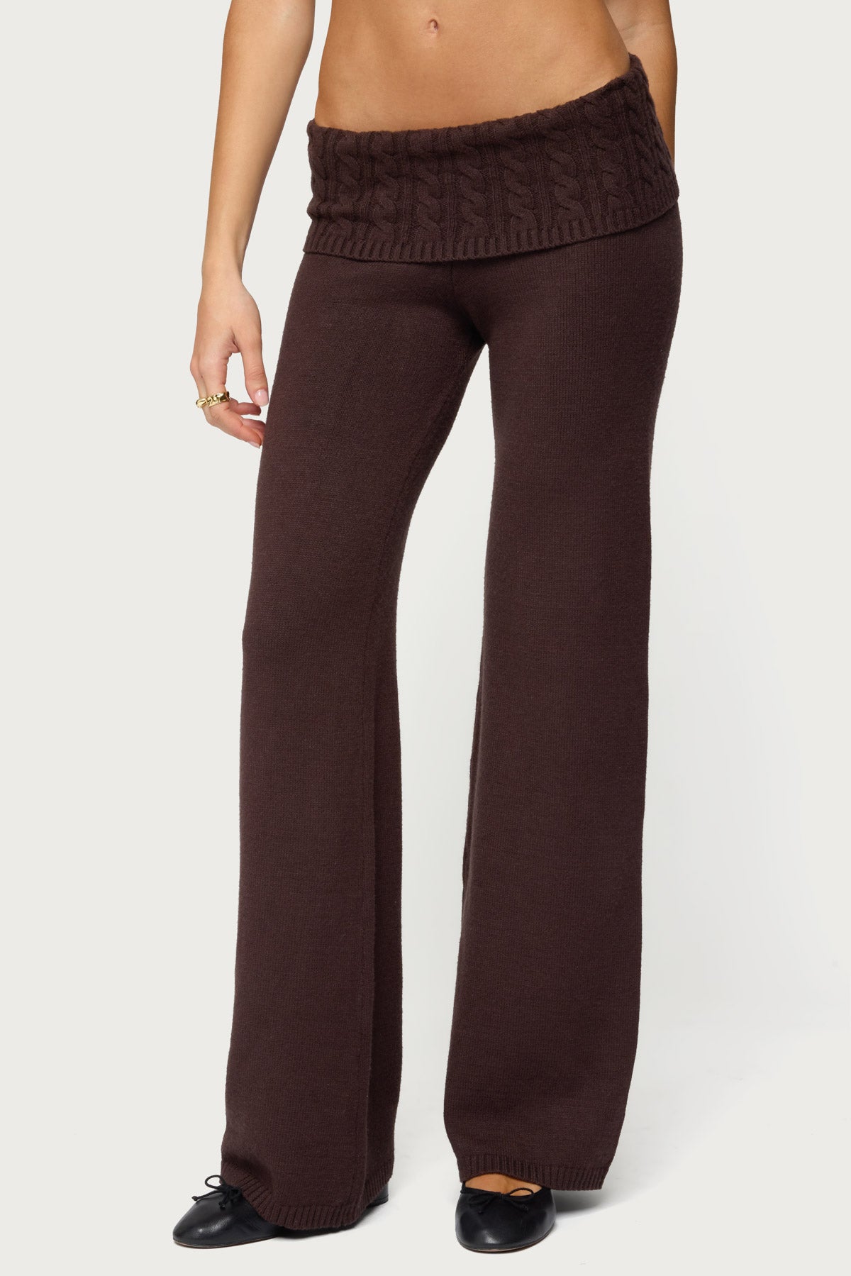 Lula Cable Knit Foldover Pants