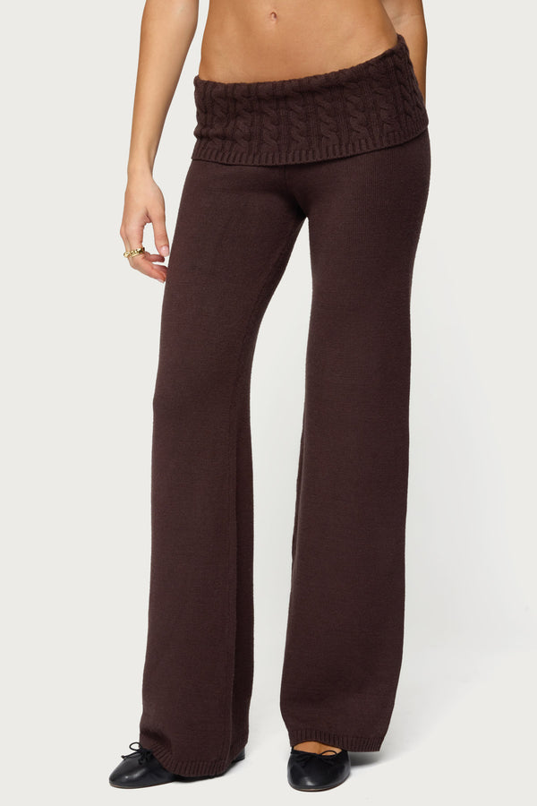 Lula Cable Knit Foldover Pants