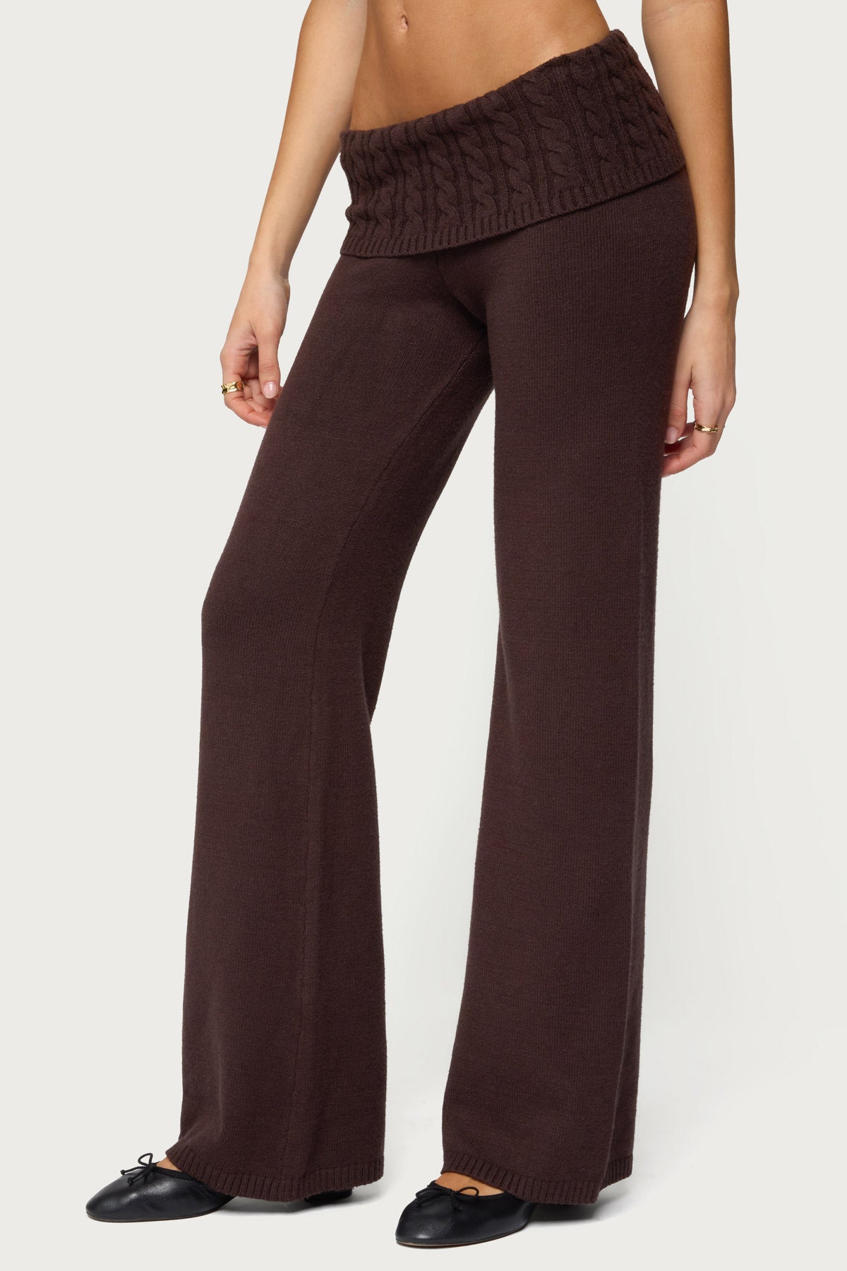Lula Cable Knit Foldover Pants