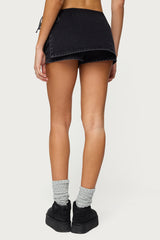 Giselle Wrap Denim Mini Skort