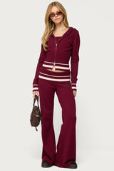 Kaliya Stripey Foldover Knit Pants