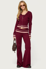 Kaliya Stripey Knit Zip Up Hoodie