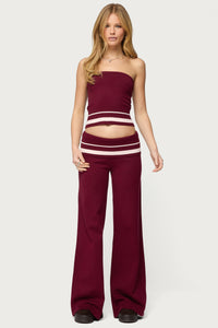 Kaliya Stripey Foldover Knit Pants
