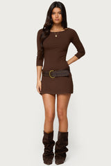 Jadey Boat Neck Mini Dress