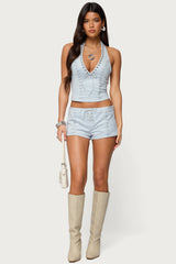 Sloane Faux Suede Halter Top