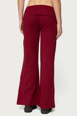 Petite Wide Leg Fold Over Pants