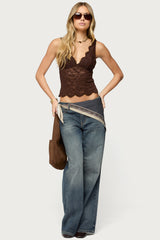 Della Waist Scarf Low Rise Baggy Jeans