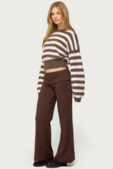 Petite Wide Leg Fold Over Pants
