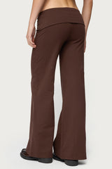 Petite Wide Leg Fold Over Pants