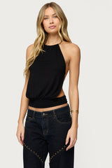 Damarey Chain Backless Halter Top