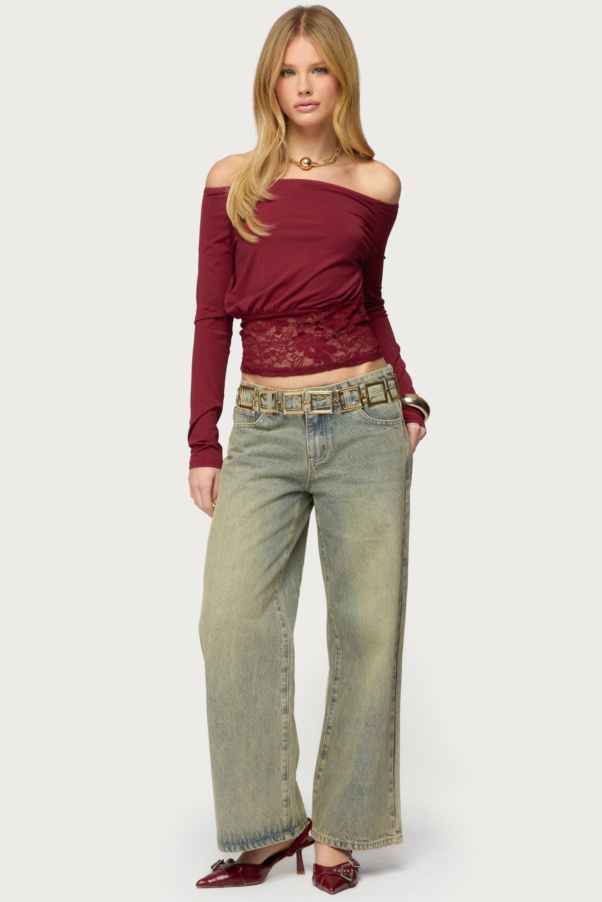 Dorona Lacey Off Shoulder Top – edikted