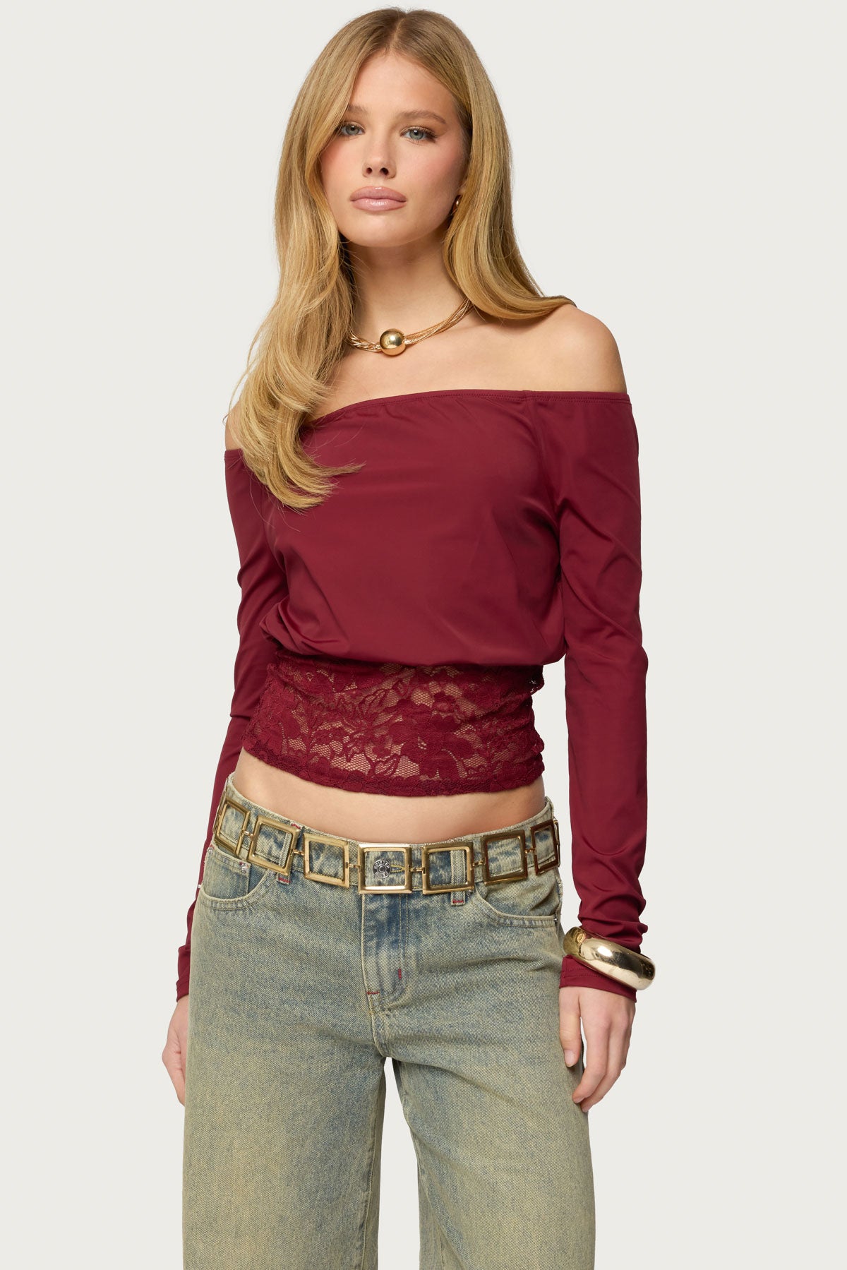Dorona Lacey Off Shoulder Top – edikted