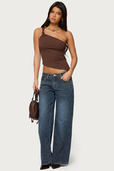 Knotted One Shoulder Asymmetric Top