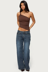 Knotted One Shoulder Asymmetric Top