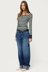 Jaida Striped Henley Top