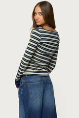Jaida Striped Henley Top