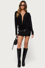 Romelia Cowl Neck Mini Dress