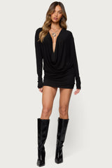 Romelia Cowl Neck Mini Dress