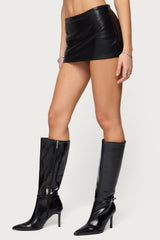 Viki Faux Leather Mini Skort